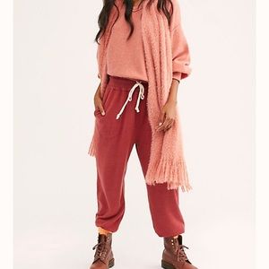 Free people red slouchy joggers medium